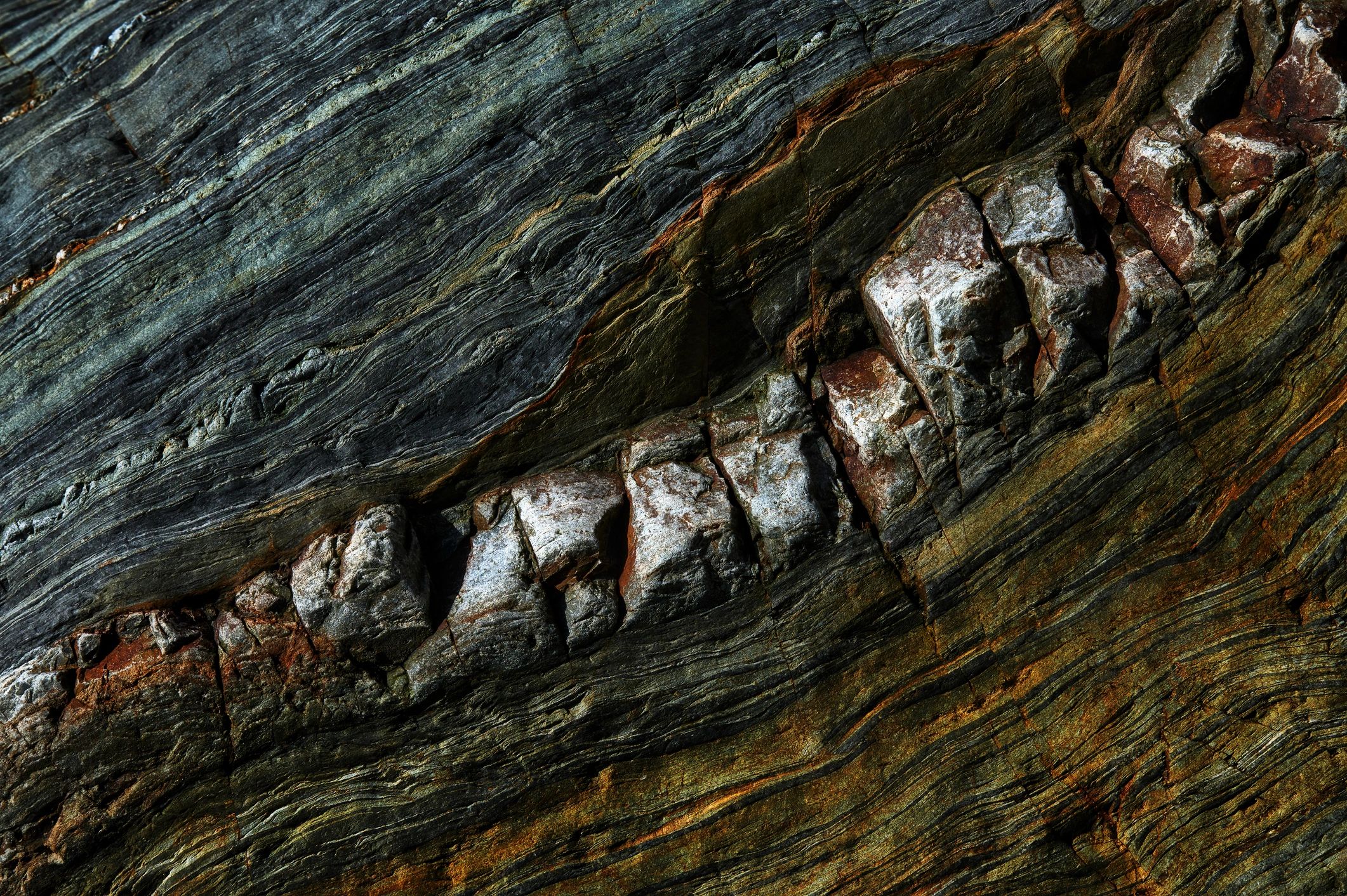Rock texture pattern representing metamorphic fabric