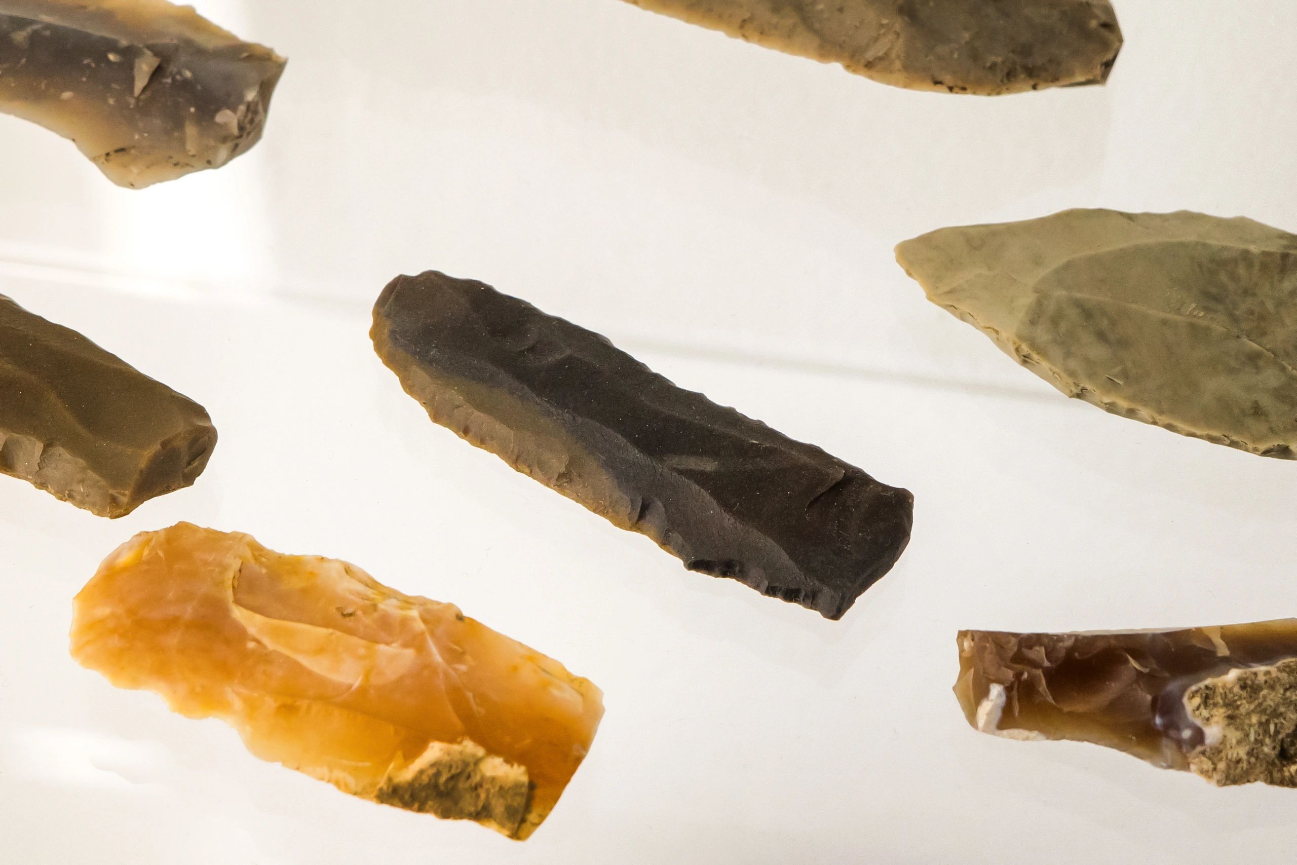 Ancient stone knife blade isolated