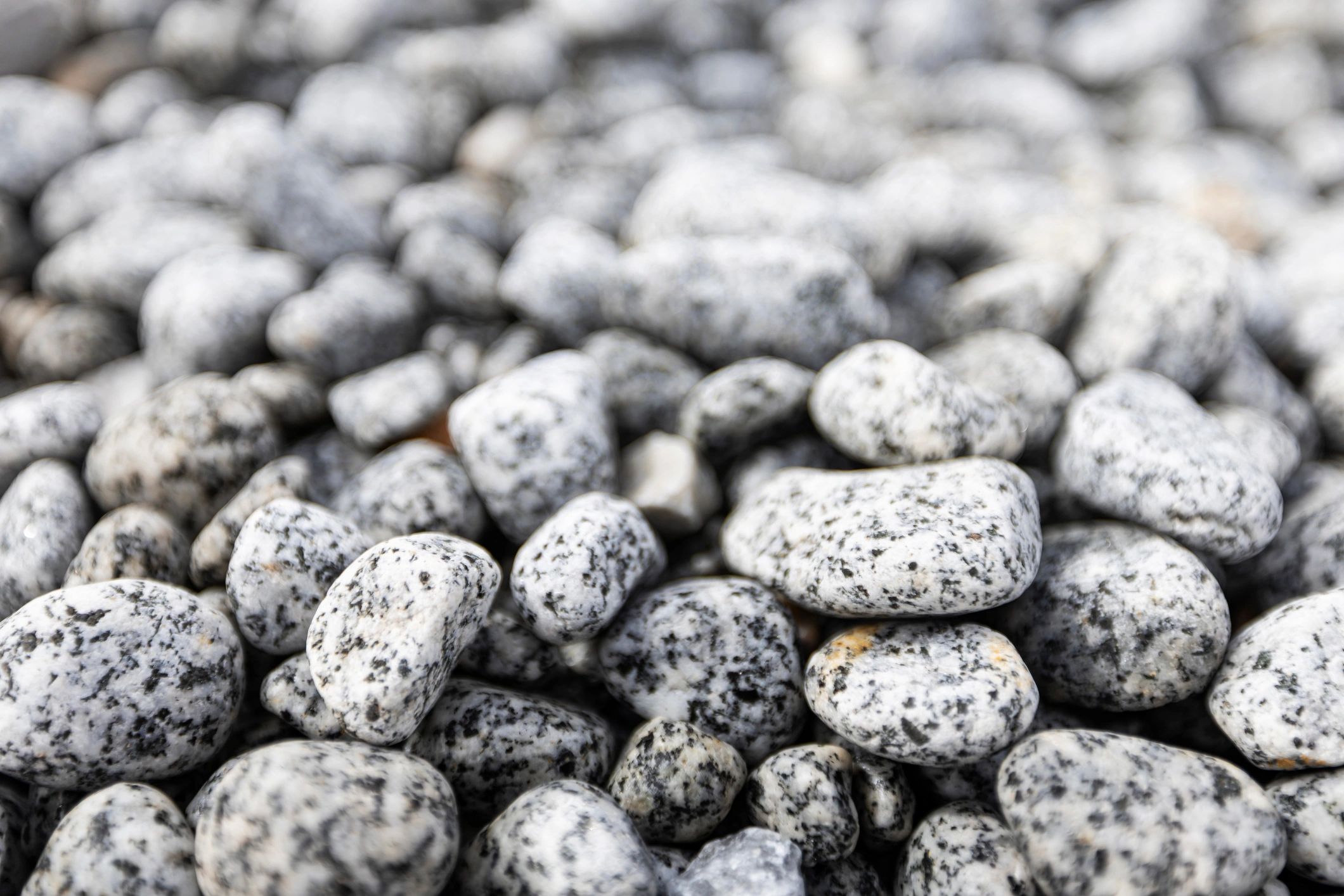 Bed of smooth pebbles suggesting river or shoreline contexts