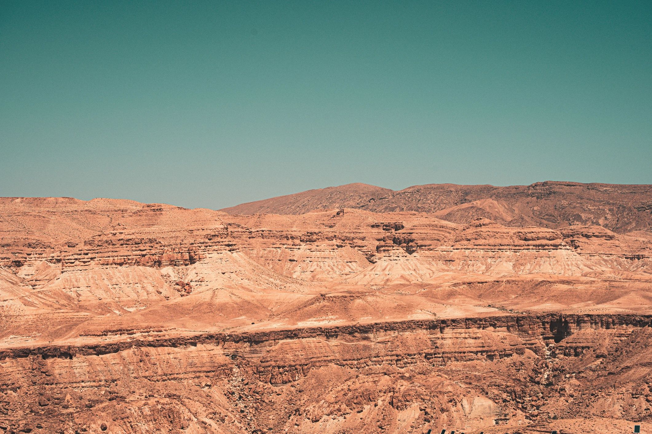 Layered sandstone mountains