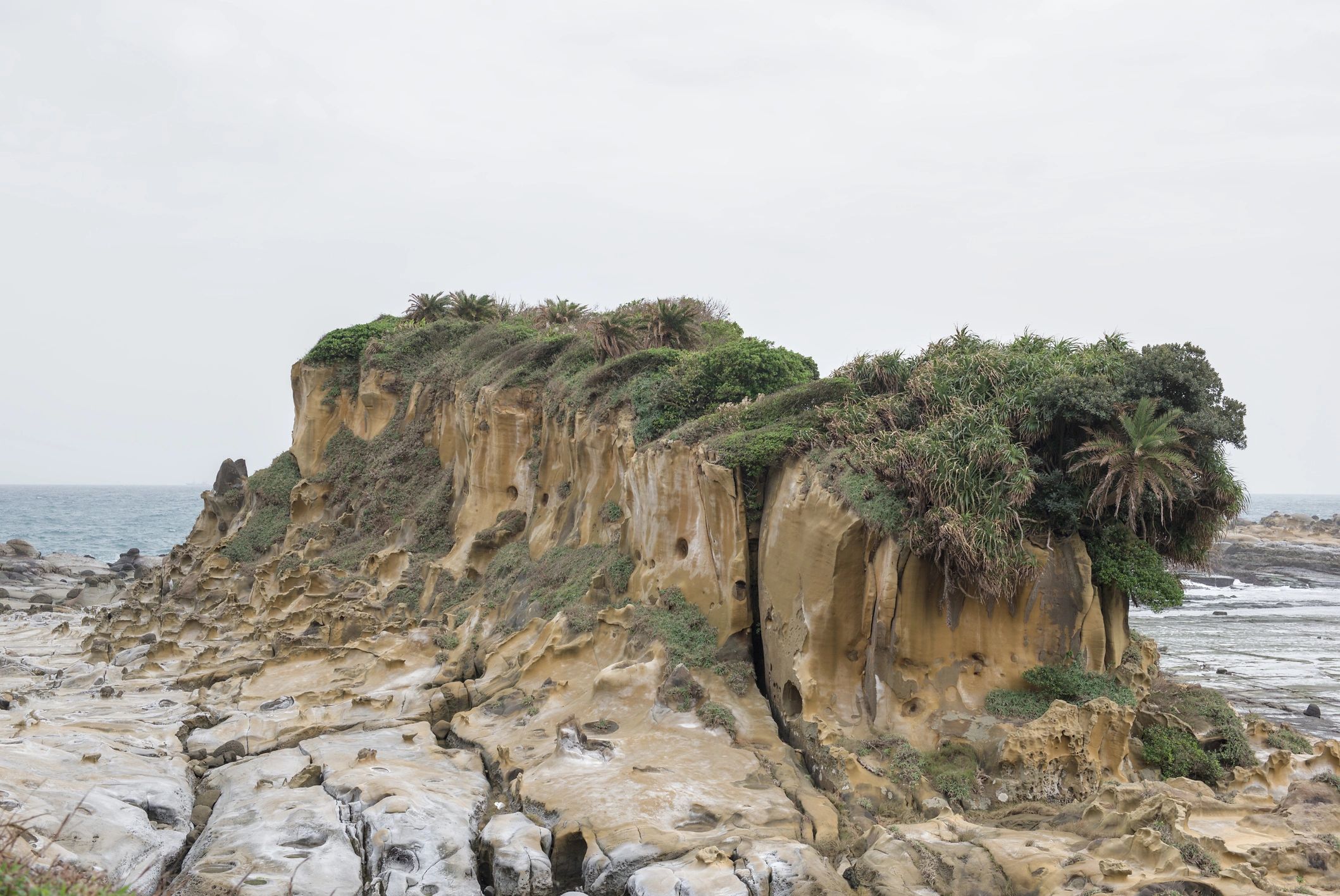 Eroded coastal rock formation