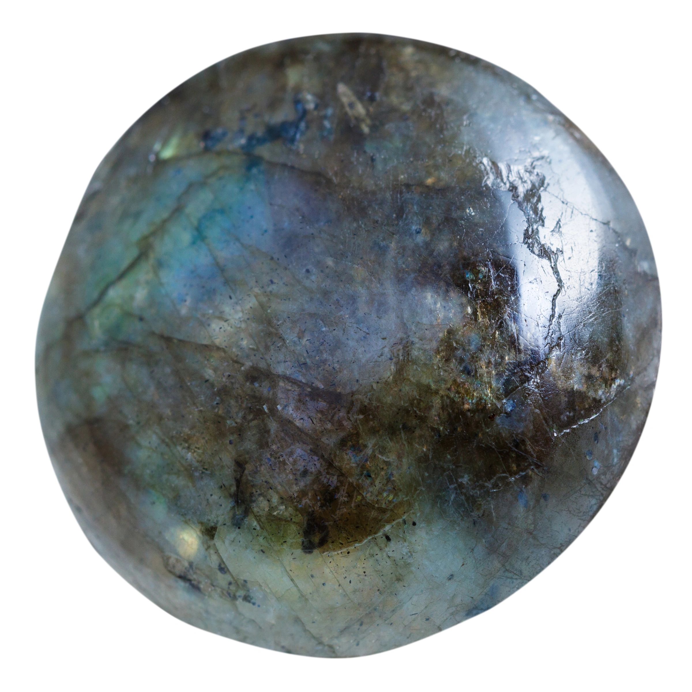 Polished labradorite palm stone product photo