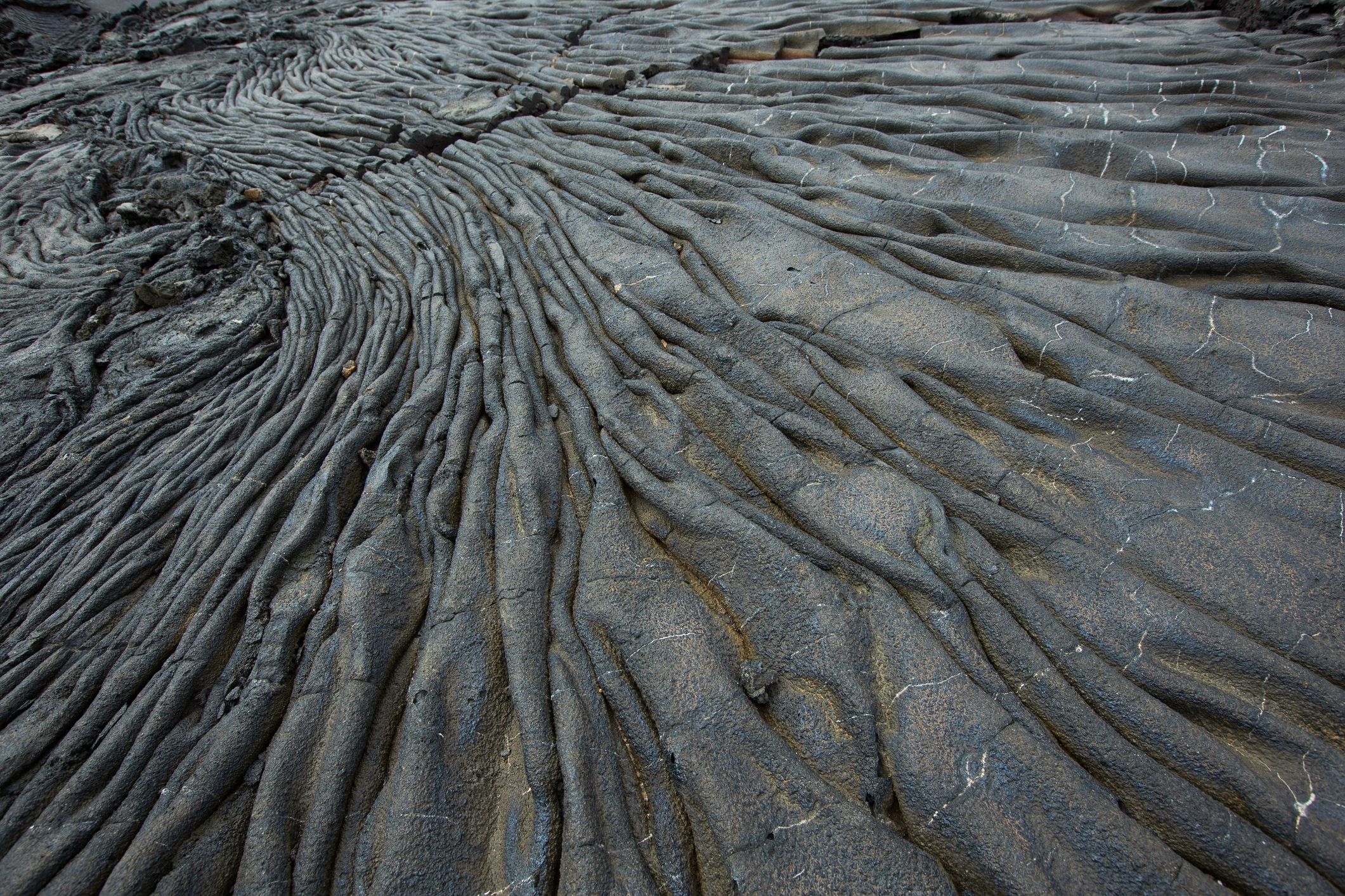 Lava field surface with dark basalt textures